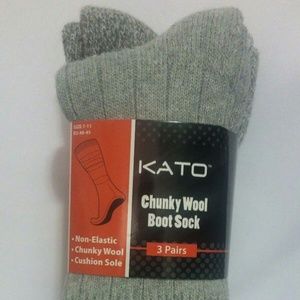 KATO Chunky Wool Boot Cushion Crew Style Socks